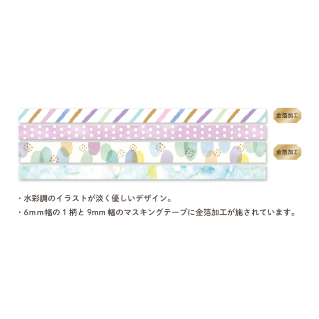 HMT-12：ホソマス ケース付きマスキングテープ 6mm幅・9mm幅 パレット