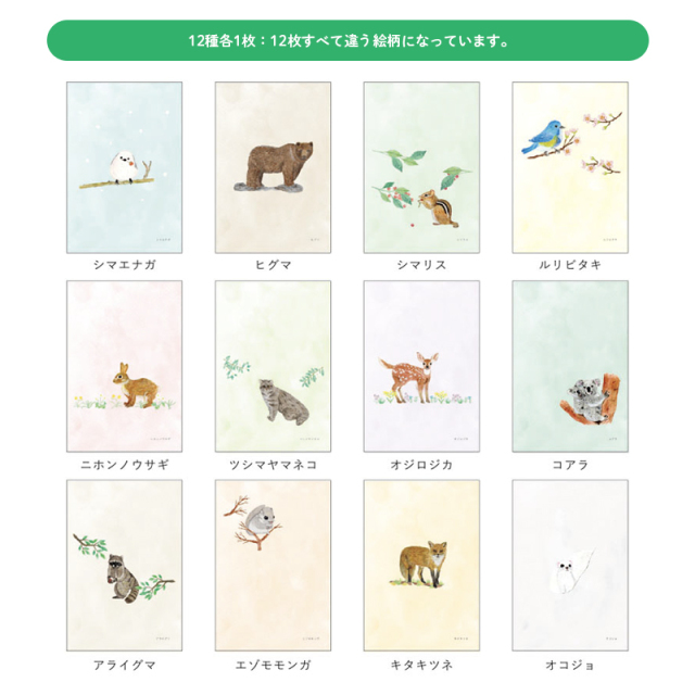 季節のはがき箋