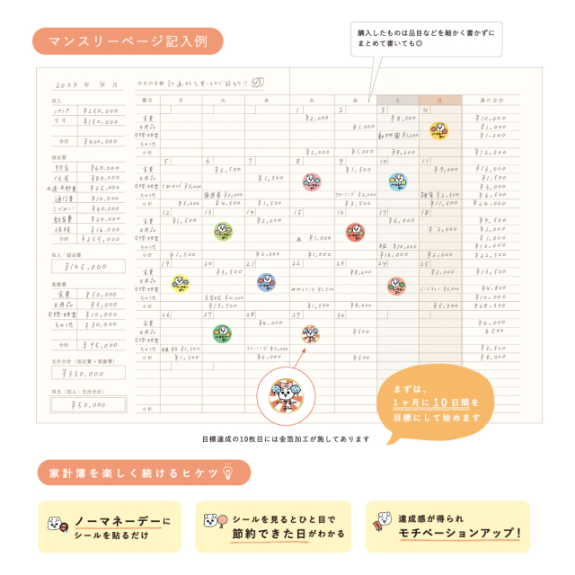 ノーマネーデー家計簿