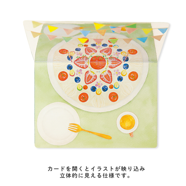 MRBC-01：ミラーバースデーカード バースデーケーキ〔OZ〕(4510180117666)