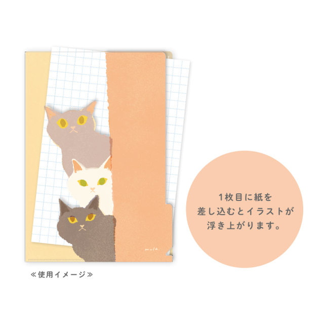MUCM-01：mula クリアホルダー A5サイズ 3ポケット トリプルアイス