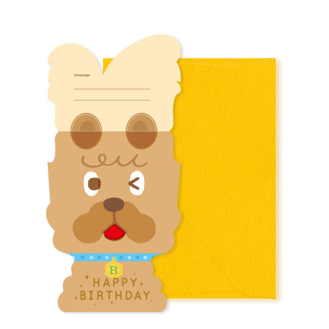 MWBC-03：前髪わんこバースデーカード ヨークシャテリア〔OZ〕
