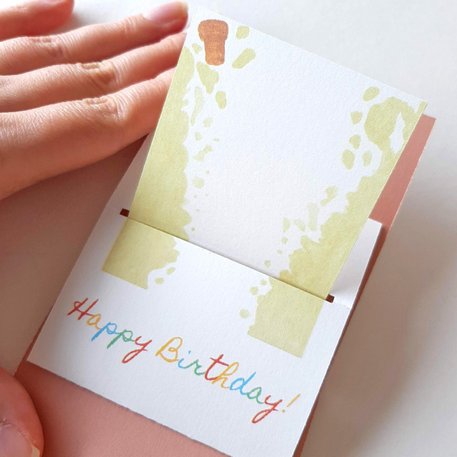 Pmbc 03 ポップアップ ミニバースデーカード シャンパン Oz