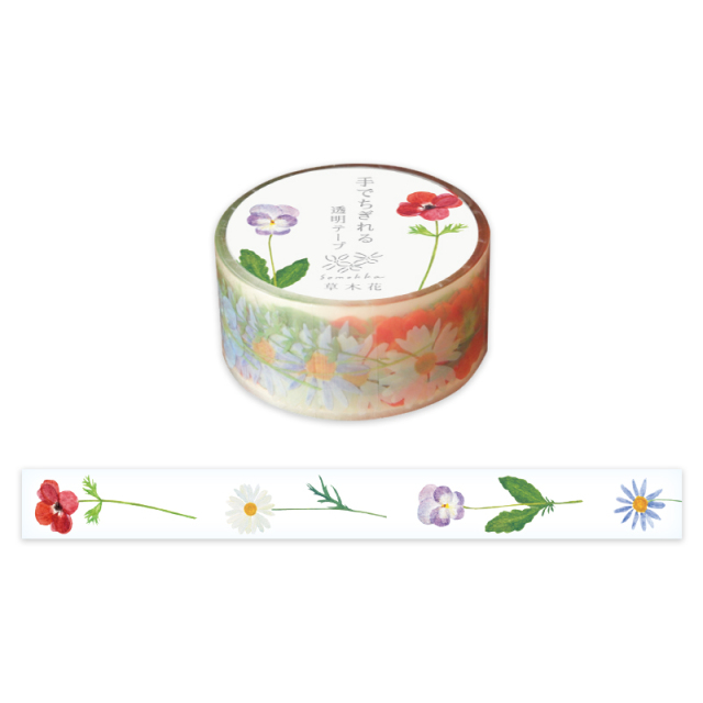 SMMT-201：草木花 （ソウモッカ） 透明テープ 20mm幅 ガーデン〔OZ