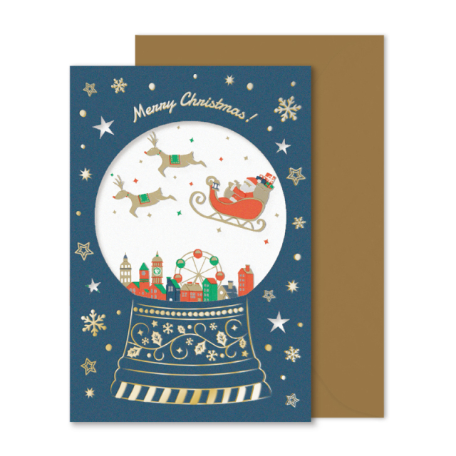 XGC-03：クリスマスグリーティングカード そり〔OZ_S〕