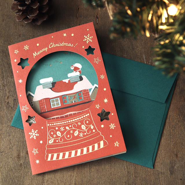 XGC-01：クリスマスグリーティングカード えんとつ〔OZ_S〕