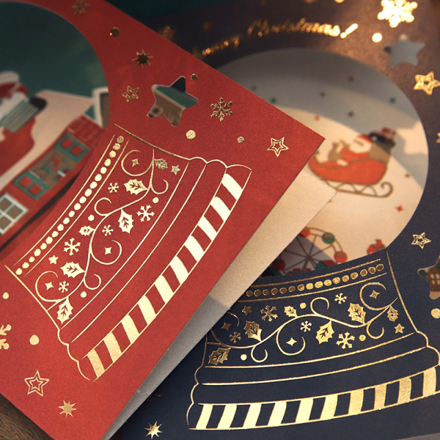 XGC-01：クリスマスグリーティングカード えんとつ〔OZ_S〕