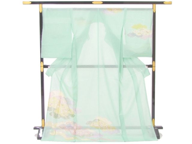 正絹≪皇室献上作家 藤井寛 作 特撰 京友禅染 夏 訪問着 「吉祥彩雲