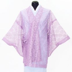 【メール便で送料無料！】日本製・ポリエステル１００％≪【お仕立て上がり】 夏物 ちりよけ レースコート≫(パープル)