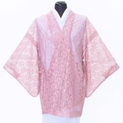 【メール便で送料無料！】日本製・ポリエステル１００％≪【お仕立て上がり】 夏物 ちりよけ レースコート≫(ピンク)