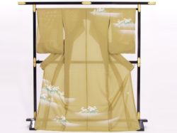 訪問着　着物　光永正美　正絹　茶屋辻文様　浜ちりめん　通産大臣賞　パールトーン 正絹≪光永正美作 京友禅染 夏 訪問着 「竜胆」 ≫ 夏物専門 夏の