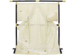 「縁」154ｃｍ～160ｃｍ 夏物 駒絽 亀 訪問着 正絹 Ｂ２１１ ○【夏物】 正絹手加工染絽小紋 ≪御仕立て上がり・中古品≫ 「菊寄せ