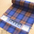 木綿100％男女兼≪【紺仁】謹製 越後 片貝木綿 反物「格子(ブルー・ブラウン)」≫