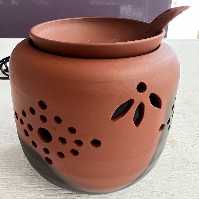 茶色 陶器 香炉 丸型 加熱コイル 茶色 陶器 香炉 丸型 加熱コイル