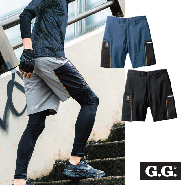 SOWA0368-07 ハーフパンツ(ノータック、脇ゴム)