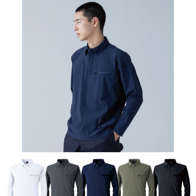 T84651 TS-DESIGN ES DEO トリコットロングスリーブポロシャツ