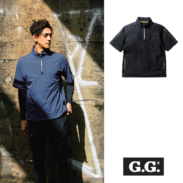 SOWA0375-64 半袖Ｔシャツ(ハーフジップ、胸ポケット無)
