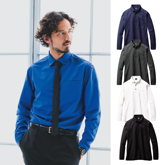 715 BURTLE(バートル) 長袖ボタンダウンポロシャツ男女兼用