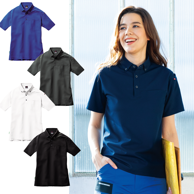 717 BURTLE(バートル) 半袖ボタンダウンポロシャツ男女兼用