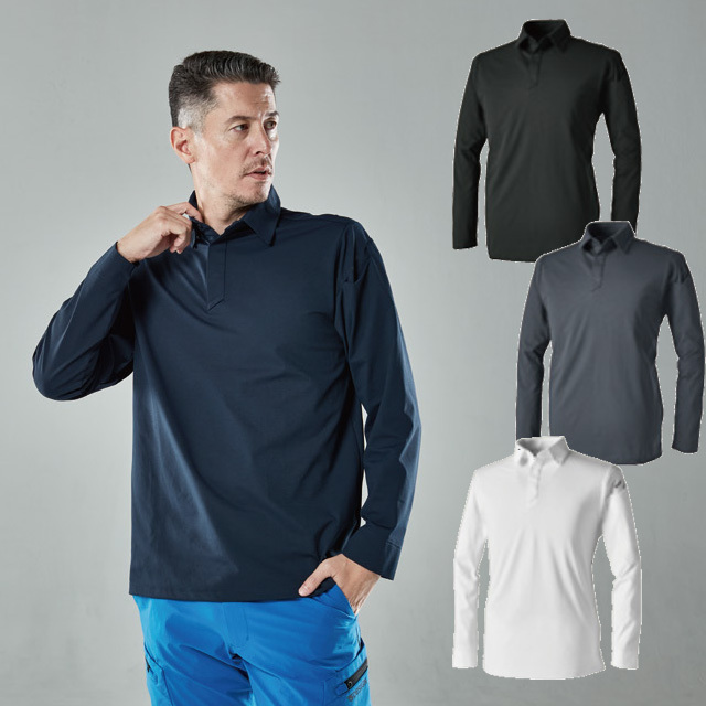 9075 TSデザイン DEO ドライロングスリーブポロシャツ