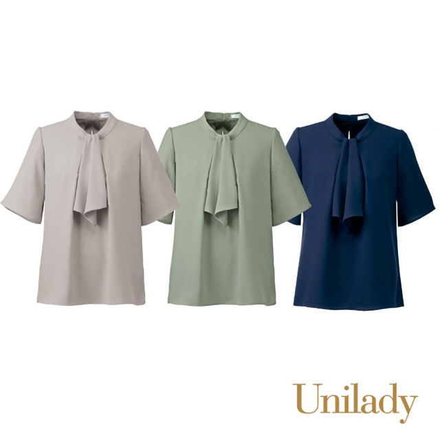 U82357 UNILADY(ユニレディ) 四分袖プルオーバーブラウス