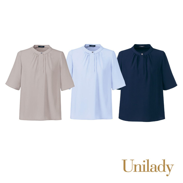 U82556 UNILADY 四分袖プルオーバーブラウス