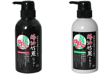 日本漢方研究所　椿油竹炭シャンプー＆コンディショナー各３本　６本セット　送料無料