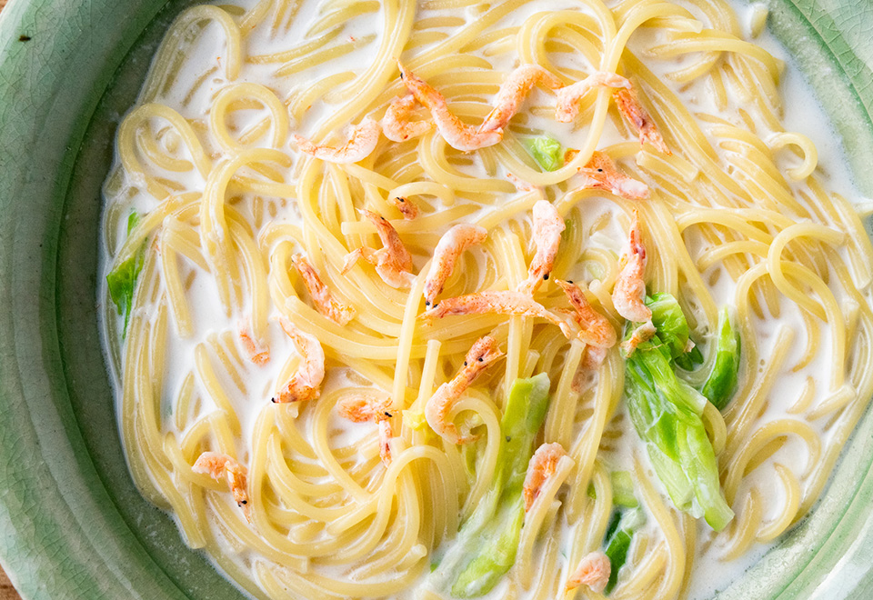 桜海老と春キャベツのクリームパスタソース