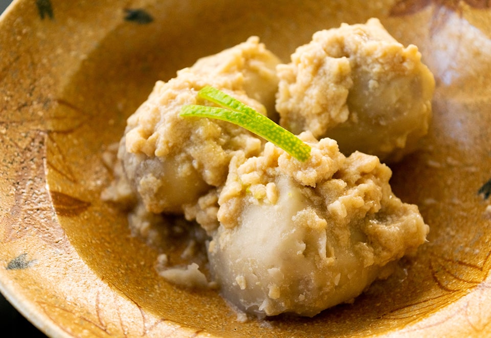 里芋　鶏そぼろあんかけ