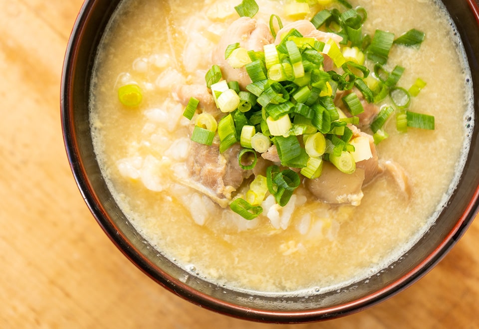 たっぷり生姜の鶏雑炊用スープ