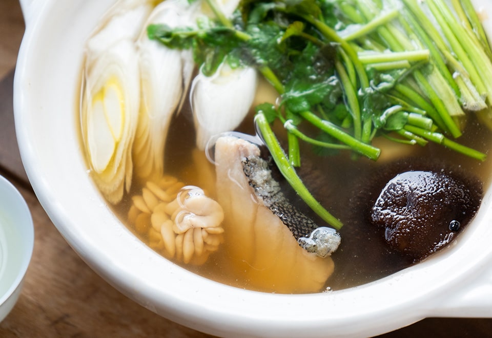 寒鱈と白子と椎茸ひとり鍋