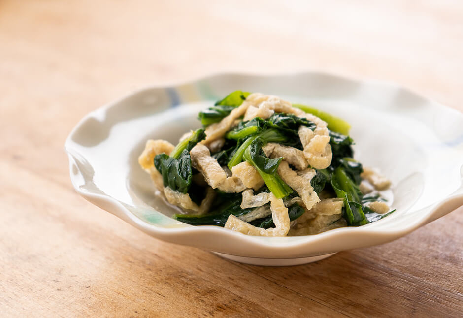 気仙沼ほうれん草と油揚げのお浸し