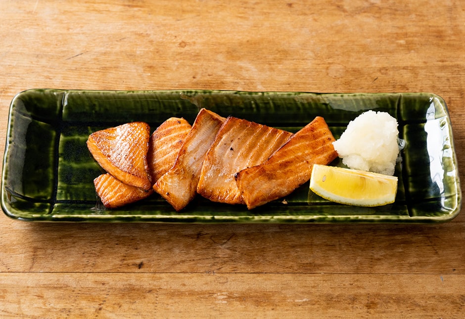 銀鮭ハラミ・生姜醤油切り落とし