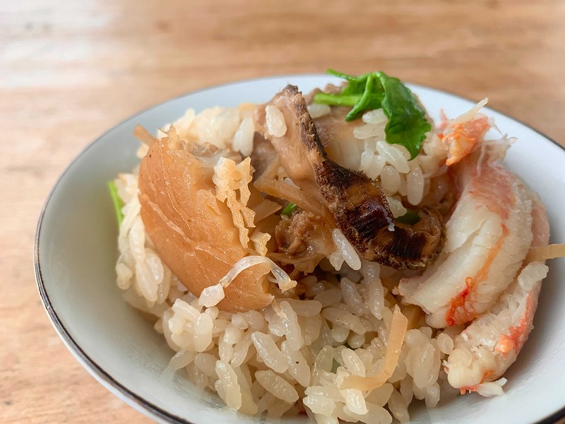 帆立と蟹の炊き込みご飯