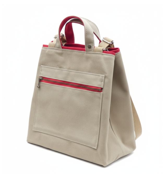 リュックトート（小・ファスナーポケット）　[尾道帆布鞄 彩工房]