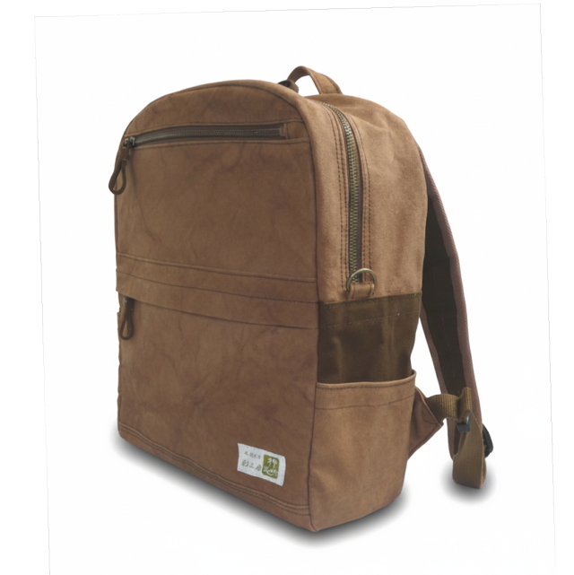 柿渋染帆布 Zipリュック（A4slim）[尾道帆布鞄 彩工房]