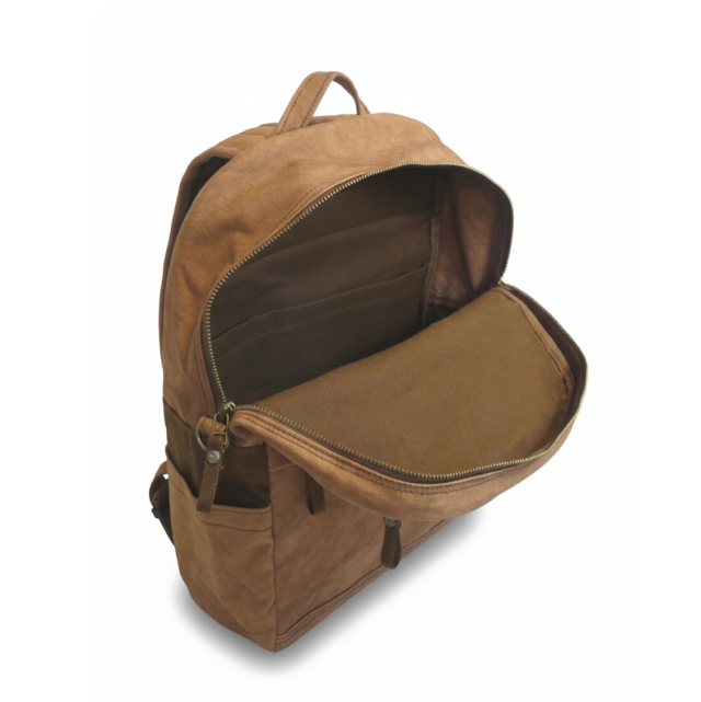 柿渋染め帆布 Zipリュック（A4slim）[尾道帆布鞄 彩工房]