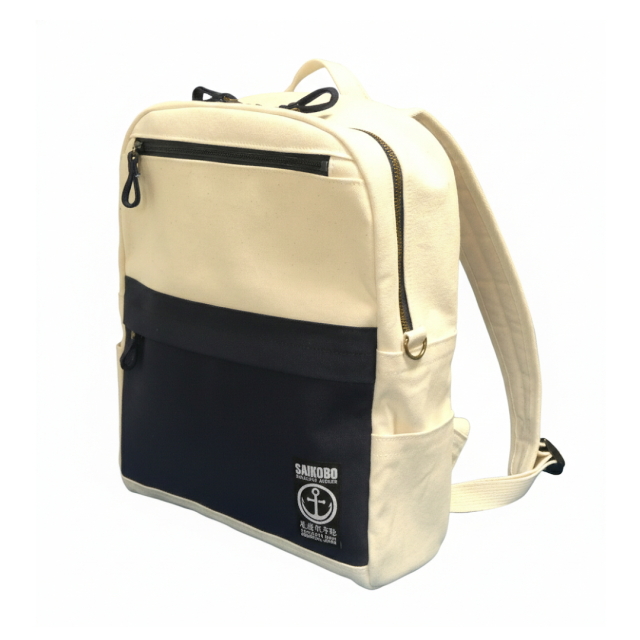 Zipリュック（A4slim）マリン仕様 [尾道帆布鞄 彩工房]