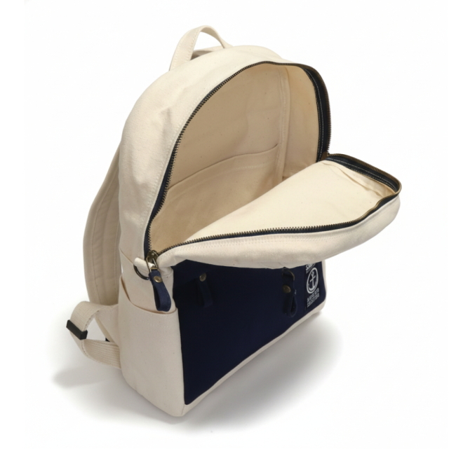 Zipリュック（A4slim）マリン仕様 [尾道帆布鞄 彩工房]