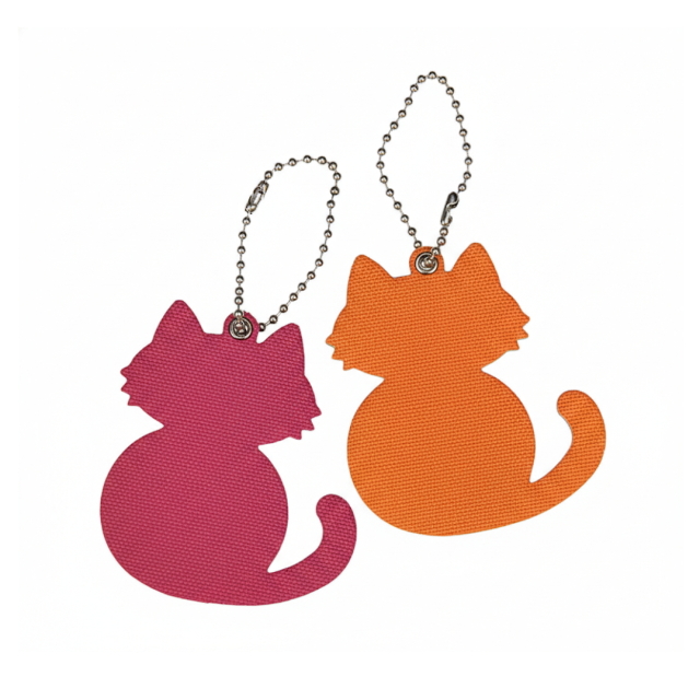 帆布チャーム 猫（リフレクター）[尾道帆布鞄 彩工房]【メール便可】