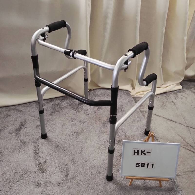 【Bランク 中古 歩行器】ラックヘルスケア 固定型歩行器2段式ハンド