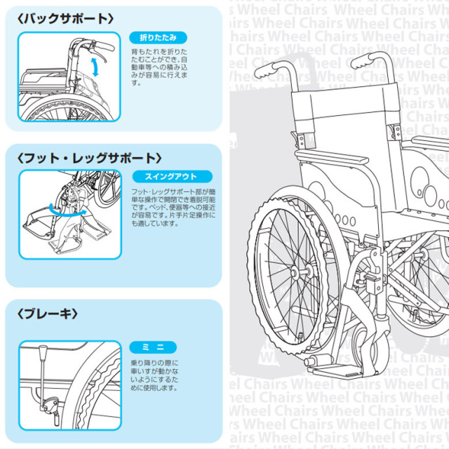 【中古 車椅子 Aランク】松永製作所 自走式 車椅子 SA-110 (WCMA223-