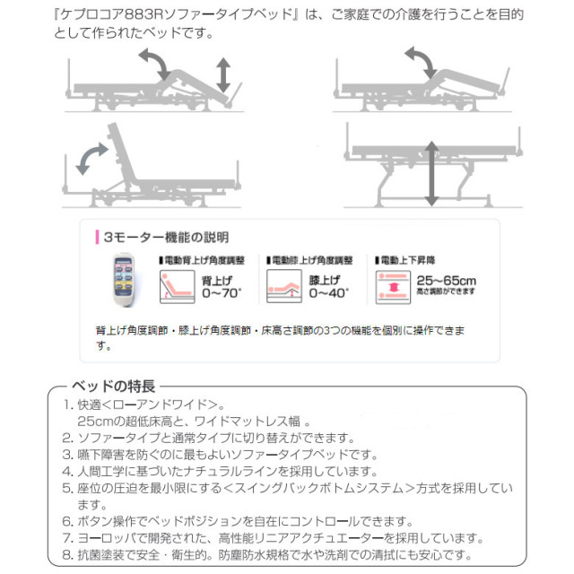 電動ベッド 中古】シーホネンス ケプロコア 820Rレギュラー (DBS883RR
