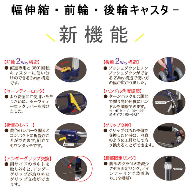 【中古 歩行器 Aランク】ユーバ産業 スライドフィット EX ミニ M-029