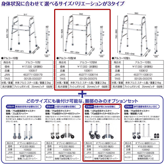 【歩行器 中古 Aランク】星光医療器 アルコー10型M-C 100618 (HKSE10