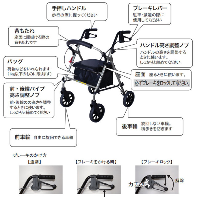 【中古 歩行器 Aランク】ウェルケアバンク newあゆむくん Lサイズ (H