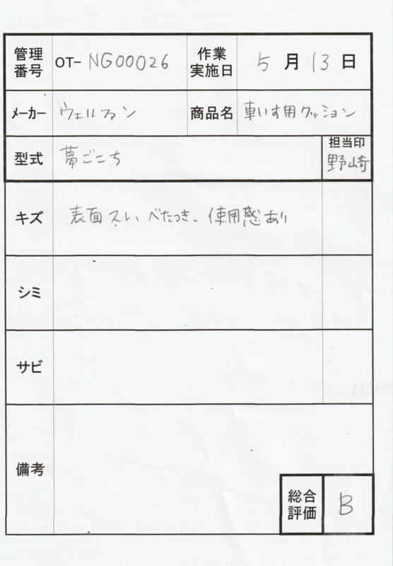 【中古  車椅子クッション Bランク】ウェルファン 夢ごこち (OT-NG00