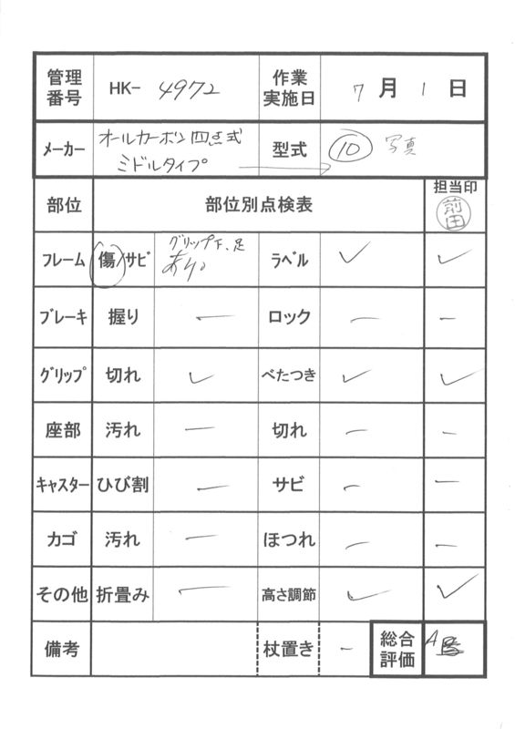 【Aランク 中古 杖】島製作所 オールカーボン四点式 ミドルタイプ (