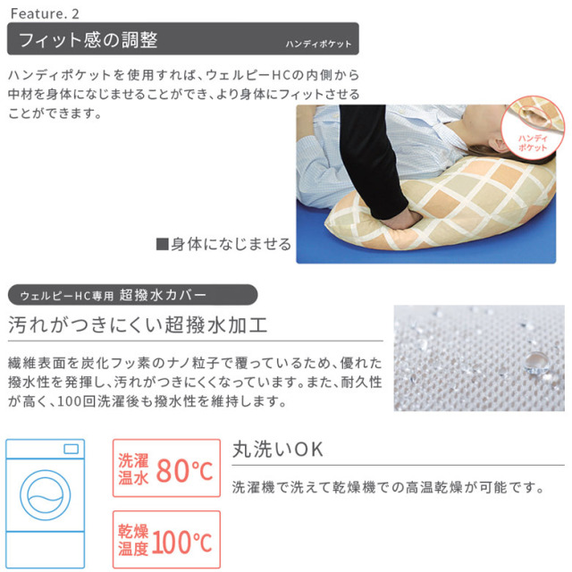 【中古 体位変換 クッション Aランク】タイカ ウェルピーHC（超撥水