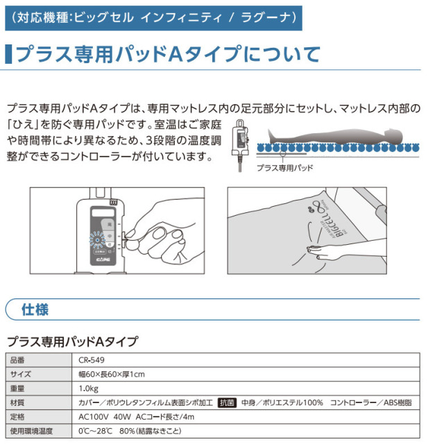 【中古 エアマットオプション Aランク】ケープ プラス専用パッドAタ